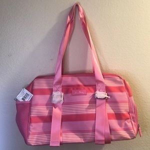 NWT Vera Bradley Lighten Up Yoga Sport Bag Pink Tonal Stripe 64.99 on EBay